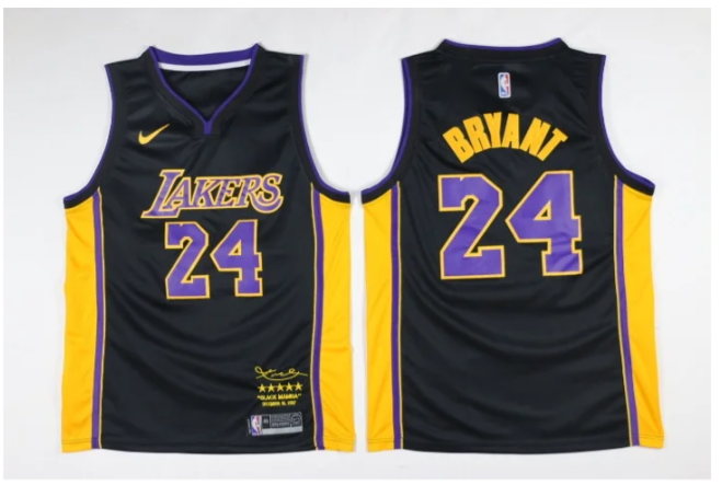Men Los Angeles Lakers 24 Bryant Black Game Nike Jerseys